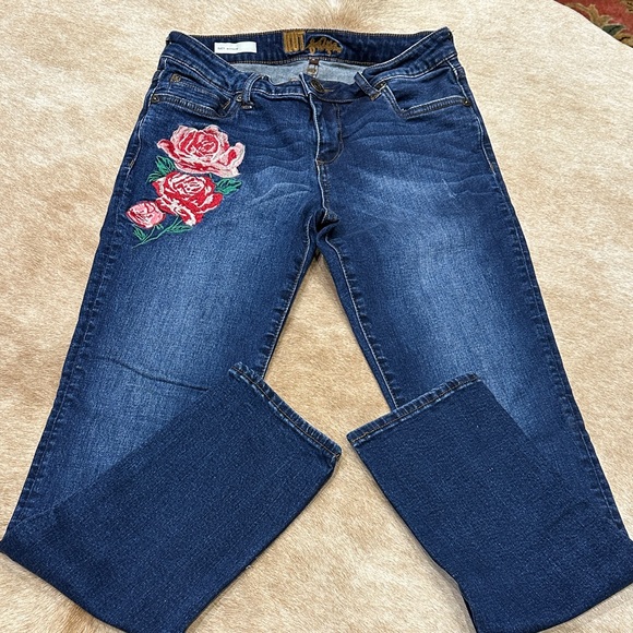 KUT embroidered straight leg KATY Boyfriend Blue Jeans - Picture 1 of 4